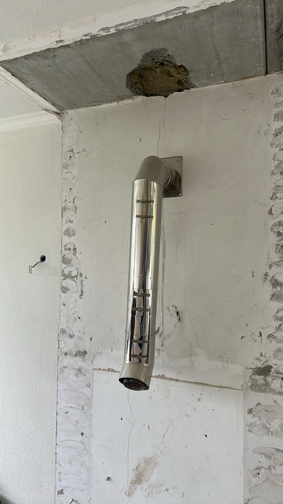 Inbouw gashaard met afvoerpijp, Ophalen of Verzenden, Gebruikt, Inbouwhaard, Gashaard