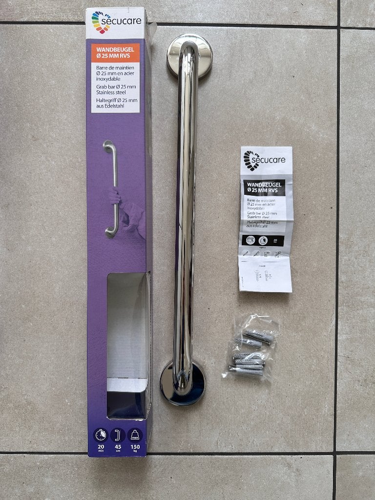 4x Secucare wandbeugel 45 cm diameter 25 mm RVS glans, Diversen, Verpleegmiddelen, Ophalen, Nieuw