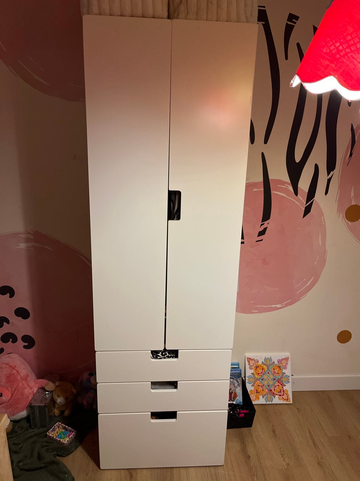 Witte kledingkast met lades en hangruimte, Ophalen, Gebruikt, 50 tot 100 cm, Met lade(s)