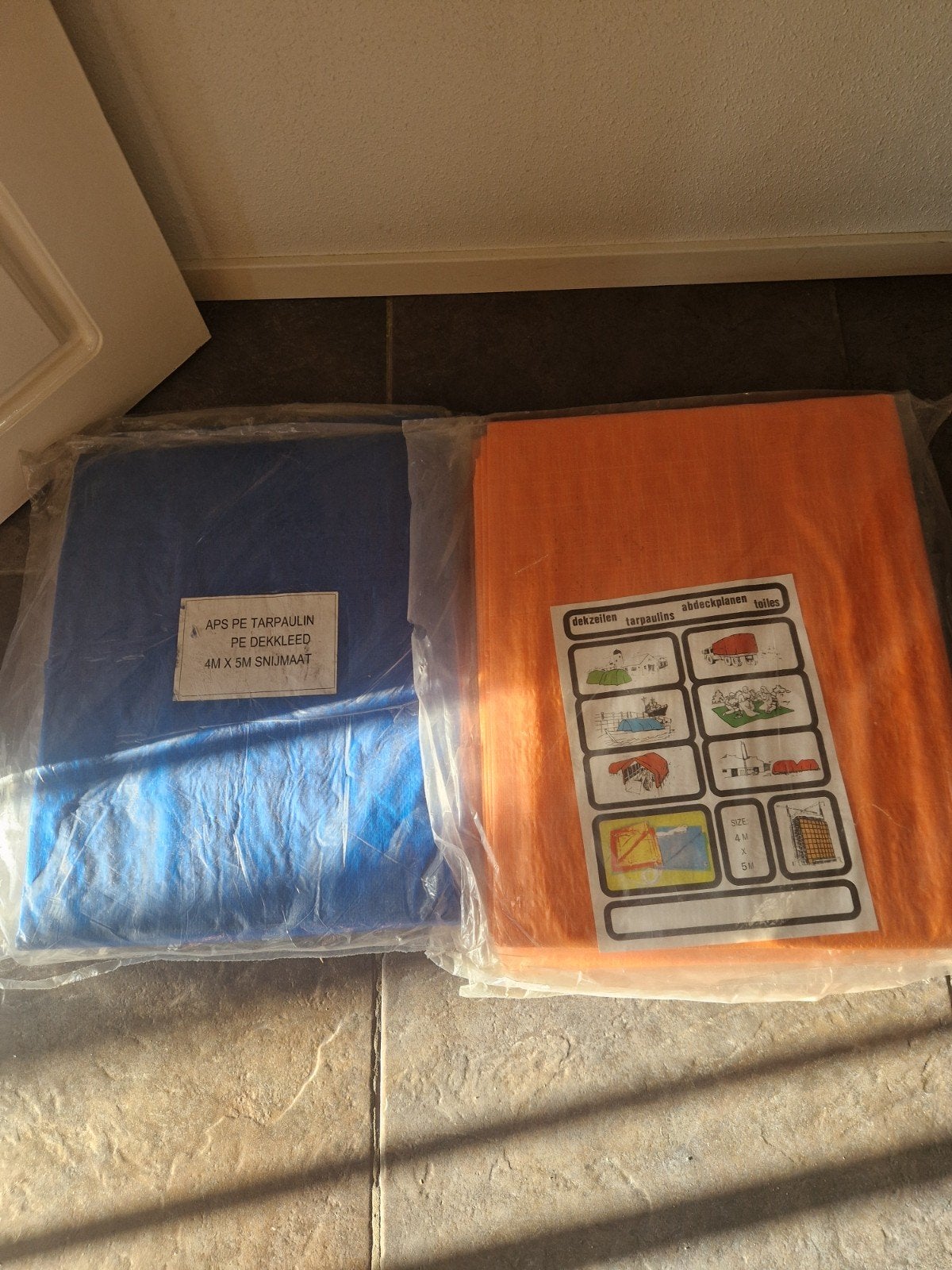 Nieuw PE Dekkleed/Zeil 4x5m - Blauw en Oranje, Ophalen, Nieuw, 15 m² of meer, Zeil