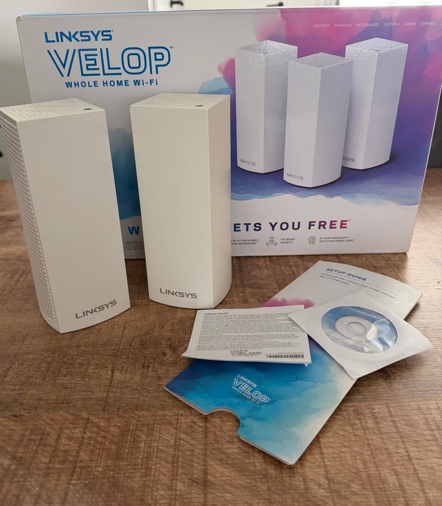 Linksys Velop WHW03 Tri-band Mesh WiFi 5. Set 2 werkend + 1., Ophalen of Verzenden, Gebruikt, Router
