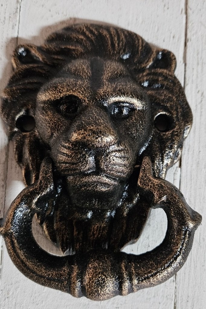 DEURKLOPPER LEEUW / gietijzer / 15,5 CM HOOG, Huis en tuin decoratie Marie, Nieuw, Info@huisentuindecoratiemarie.nl, Peize