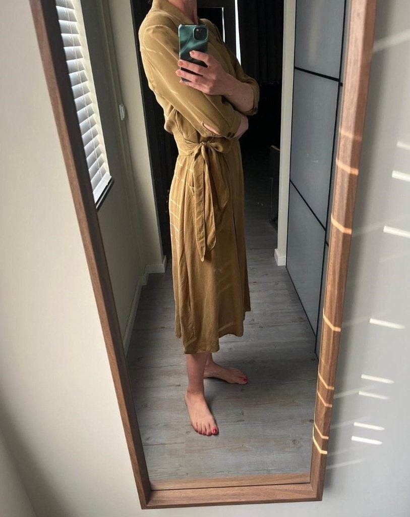 BA&SH camel kleurige Midi jurk maat S (maat 1), Bruin, Verzenden, Zo goed als nieuw, Ba&sh