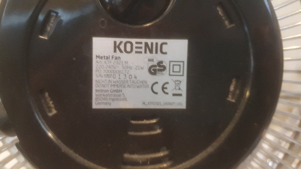 Koenic Metalen Tafelventilator - Compact en Krachtig, Ophalen of Verzenden, Gebruikt, Tafelventilator
