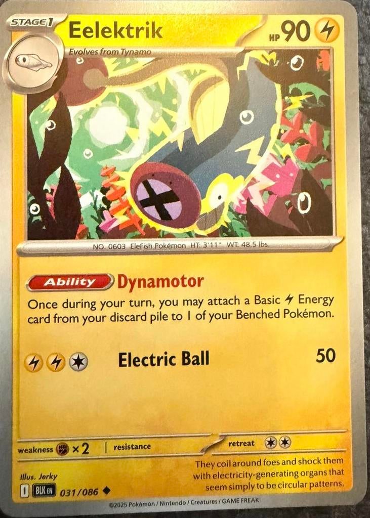 Pokemonkaart van Eelektrik (603) • Black Bolt (031/086), Verzenden, Nieuw, Losse kaart