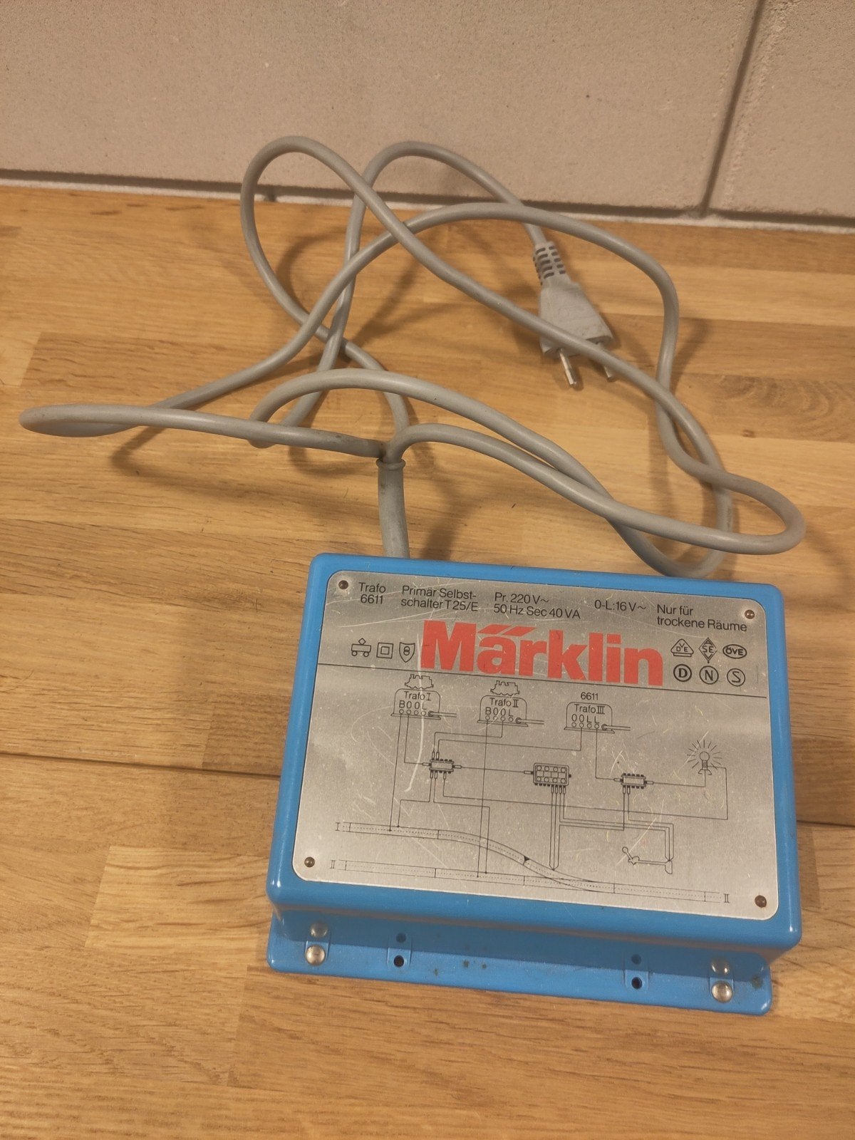 Märklin Trafo 6611 (2x) - 40VA licht trafo - Getest, werkend, Gebruikt, Ophalen of Verzenden, Analoog, Märklin