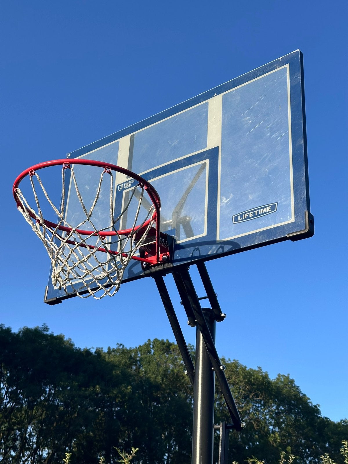 Lifetime Slamdunk basketbalpaal ZGAN met Nike streetball., Ophalen, Zo goed als nieuw, Ring, Bord of Paal