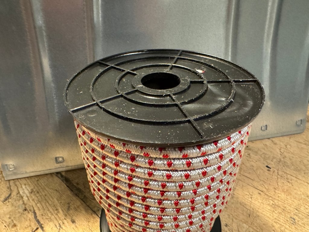 schrikkoord ELASTISCH  haspels a 25mtr.