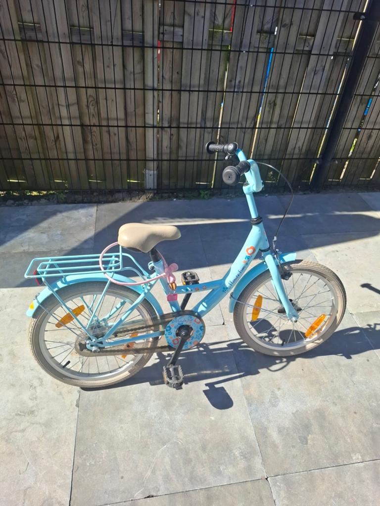 18 inch kinderfiets met poppenzitje, Fietsen en Brommers, Fietsen | Kinderfietsjes, Ophalen, Gebruikt, 16 tot 20 inch