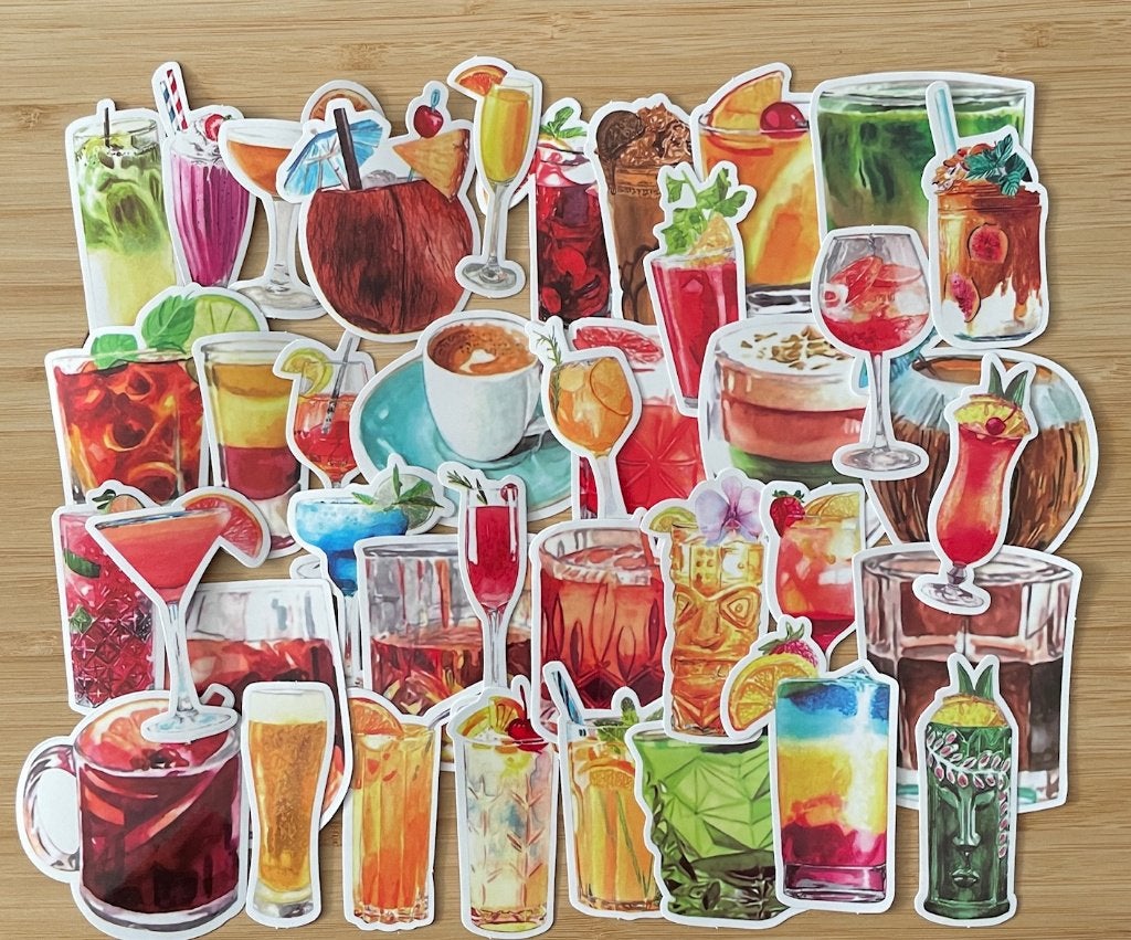 Drankjes cocktails stickers, Verzenden, Nieuw, Meerdere stickers