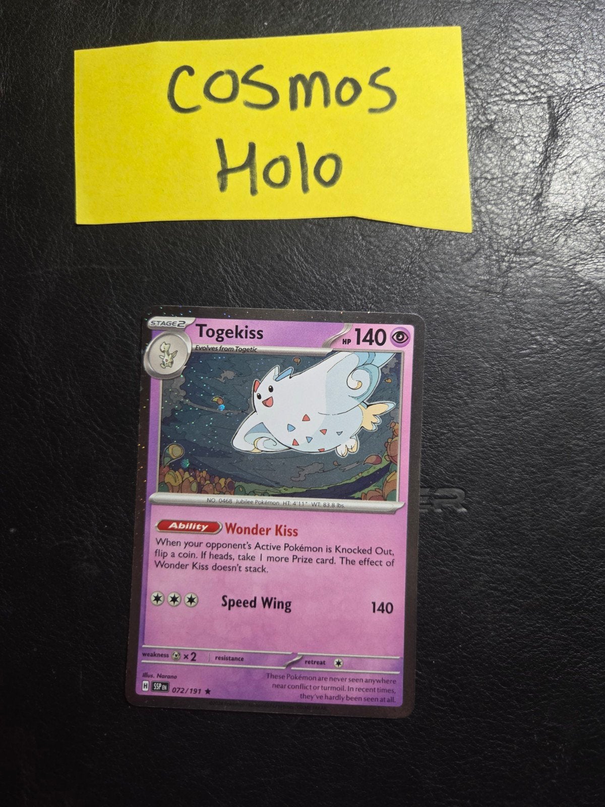 Togekiss 072/191 Surging sparks cosmos holo, Ophalen of Verzenden, Zo goed als nieuw