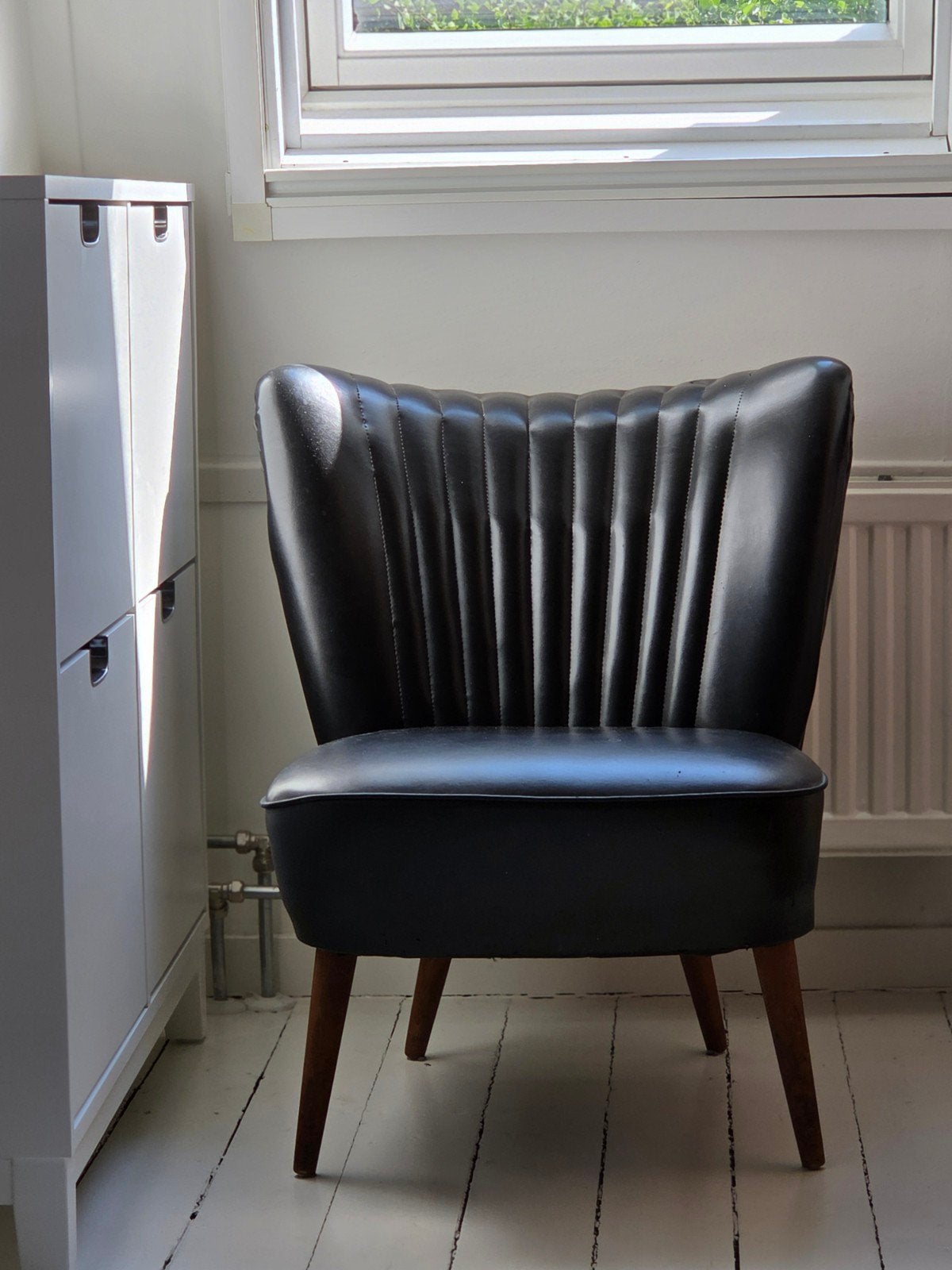 Vintage Zwarte Fauteuil - Gebruikssporen, Antiek en Kunst, Ophalen