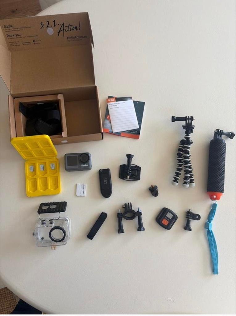Rollei Actioncam 9s Plus 4K met complete accessoireset, Ophalen of Verzenden, Zo goed als nieuw, Rollei