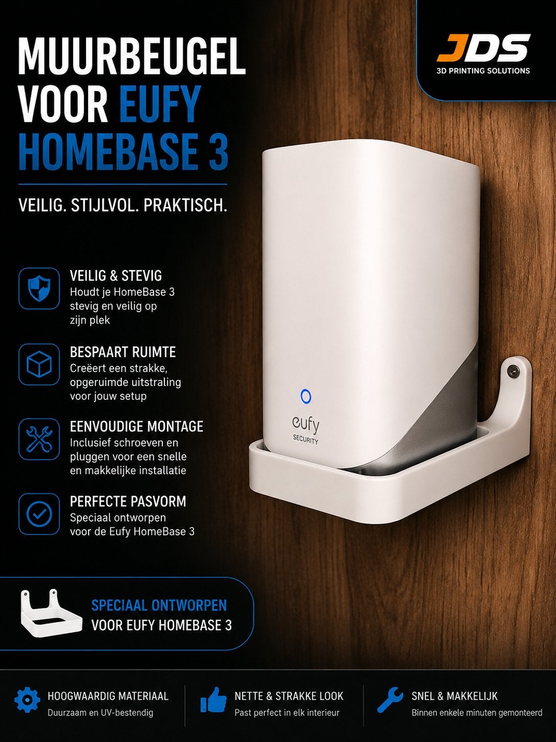 Eufy homebase 3 wall mount / muurbeugel, Ophalen of Verzenden, Nieuw, Detector, Sensor of Melder, Rook