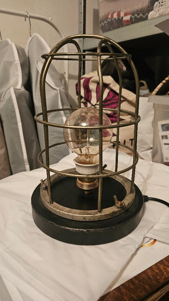 Industriële Tafellamp, Huis en Inrichting, Lampen | Tafellampen, Ophalen, Zo goed als nieuw, Metaal, Minder dan 50 cm