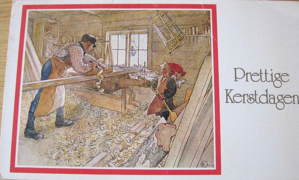 Prettige kerstdagen - afbeelding van Carl Larsson, Verzenden, 1980 tot heden, Gelopen, Overige thema's