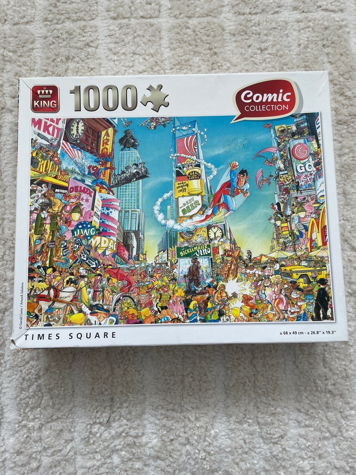 King Comic Collection Times Square Legpuzzel 1000 stukjes, Ophalen of Verzenden, 500 t/m 1500 stukjes, Zo goed als nieuw, Legpuzzel