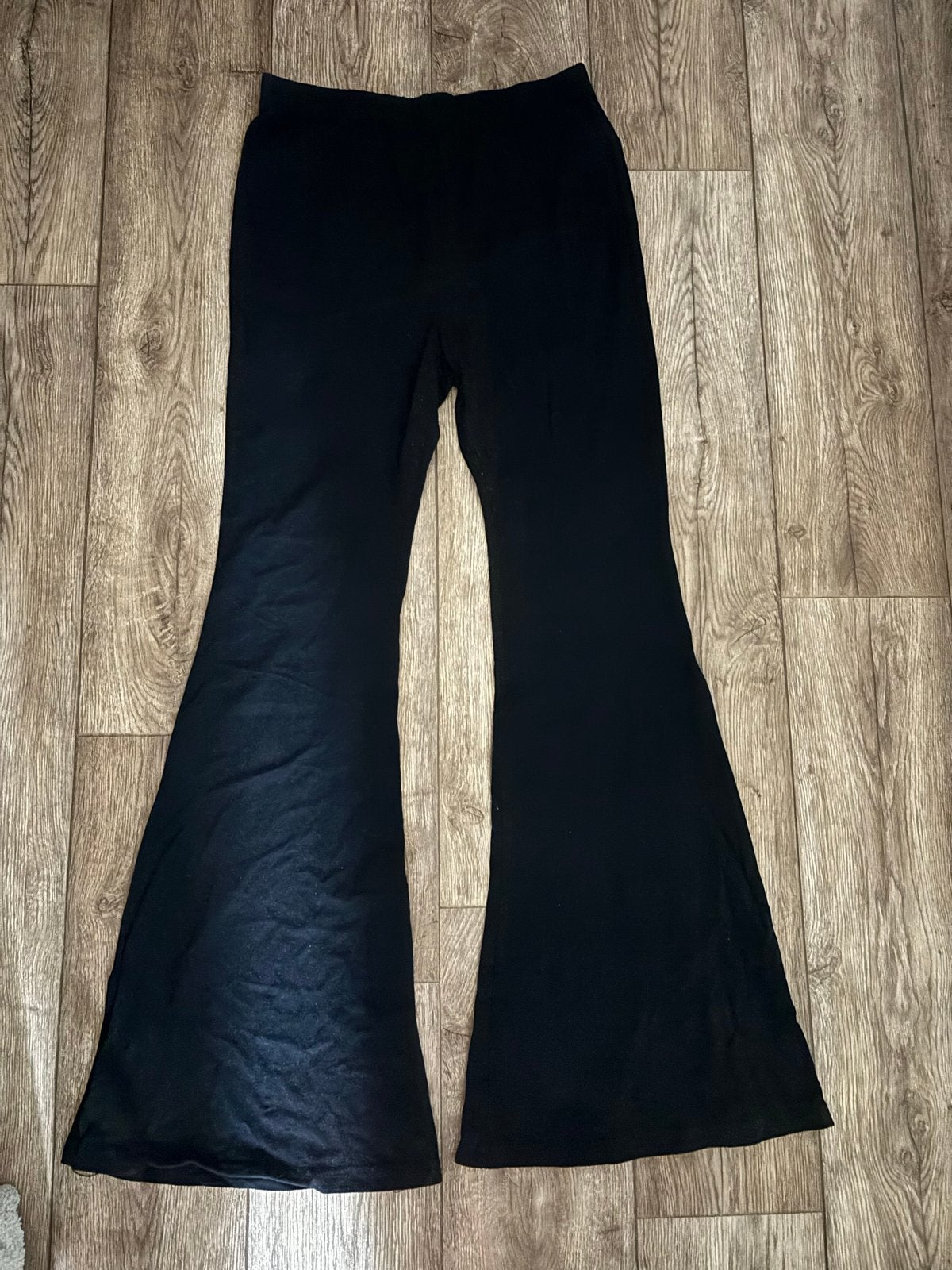 Zwarte Shein flared broek - Maat L, Zwart, Maat 42/44 (L), Ophalen of Verzenden, Lang