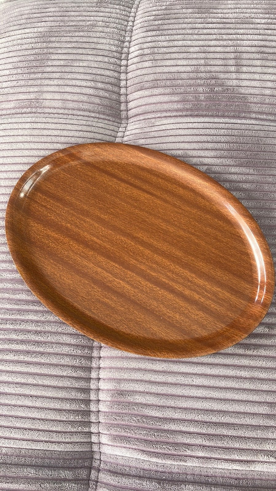 Ovaal dienblaadje melamine, Huis en Inrichting, Kunststof, Gebruikt, Ophalen of Verzenden, Dienblad