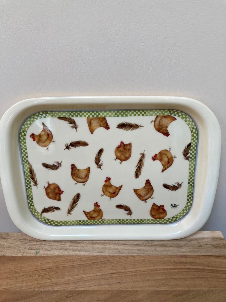 Dienblad Jet Cluck Cluck Pasen Kip en Veer, Ophalen of Verzenden, Zo goed als nieuw, Rechthoekig, Kunststof