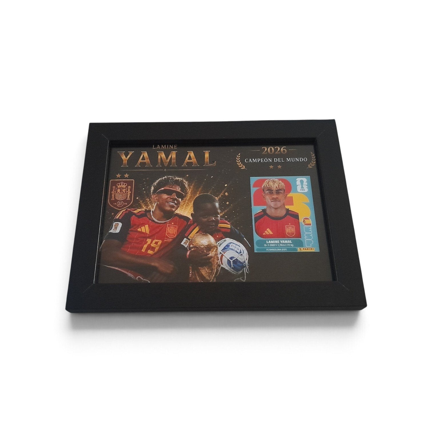 Ingelijste Spelerskaart Yamal,Ronaldo,Messi,Mbappé,Neymar, Ophalen of Verzenden, Nieuw, Buitenlandse clubs, Spelerskaart