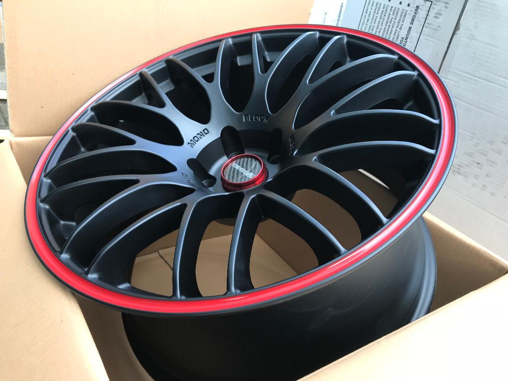 Tenzo R Type-M Mat zwart rood - 19" x 8.5J 10.5J 5x114.3, Ophalen of Verzenden