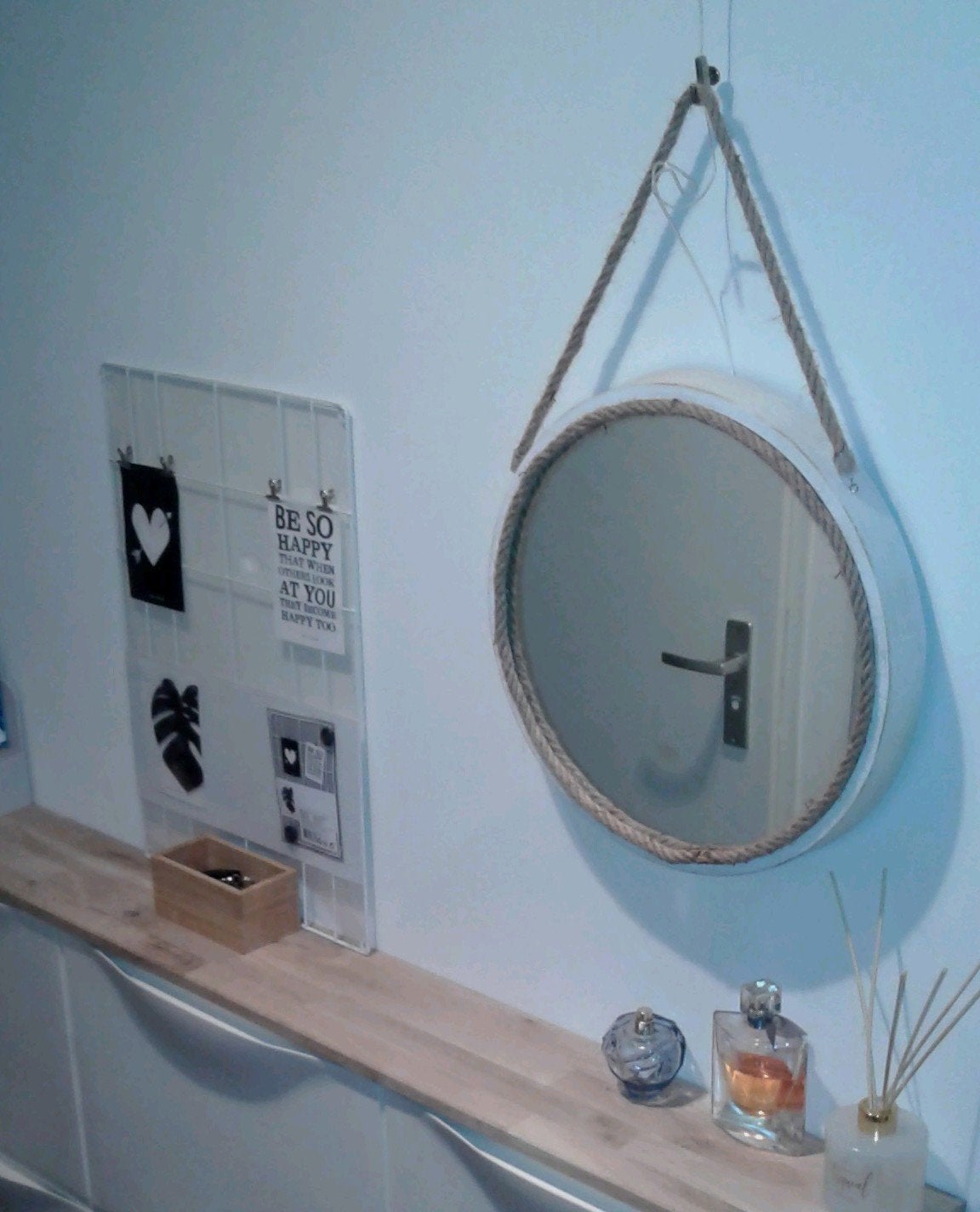 Ronde spiegel, spiegel, spiegel witte kader, Huis en Inrichting, Woonaccessoires | Spiegels, Ophalen