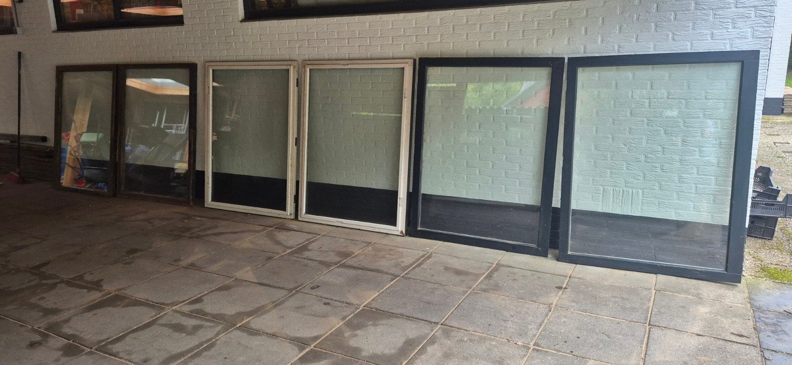 hardhouten kozijnen met dbbelglas, Ophalen, Gevelraam of Ruit, Gebruikt, Minder dan 80 cm