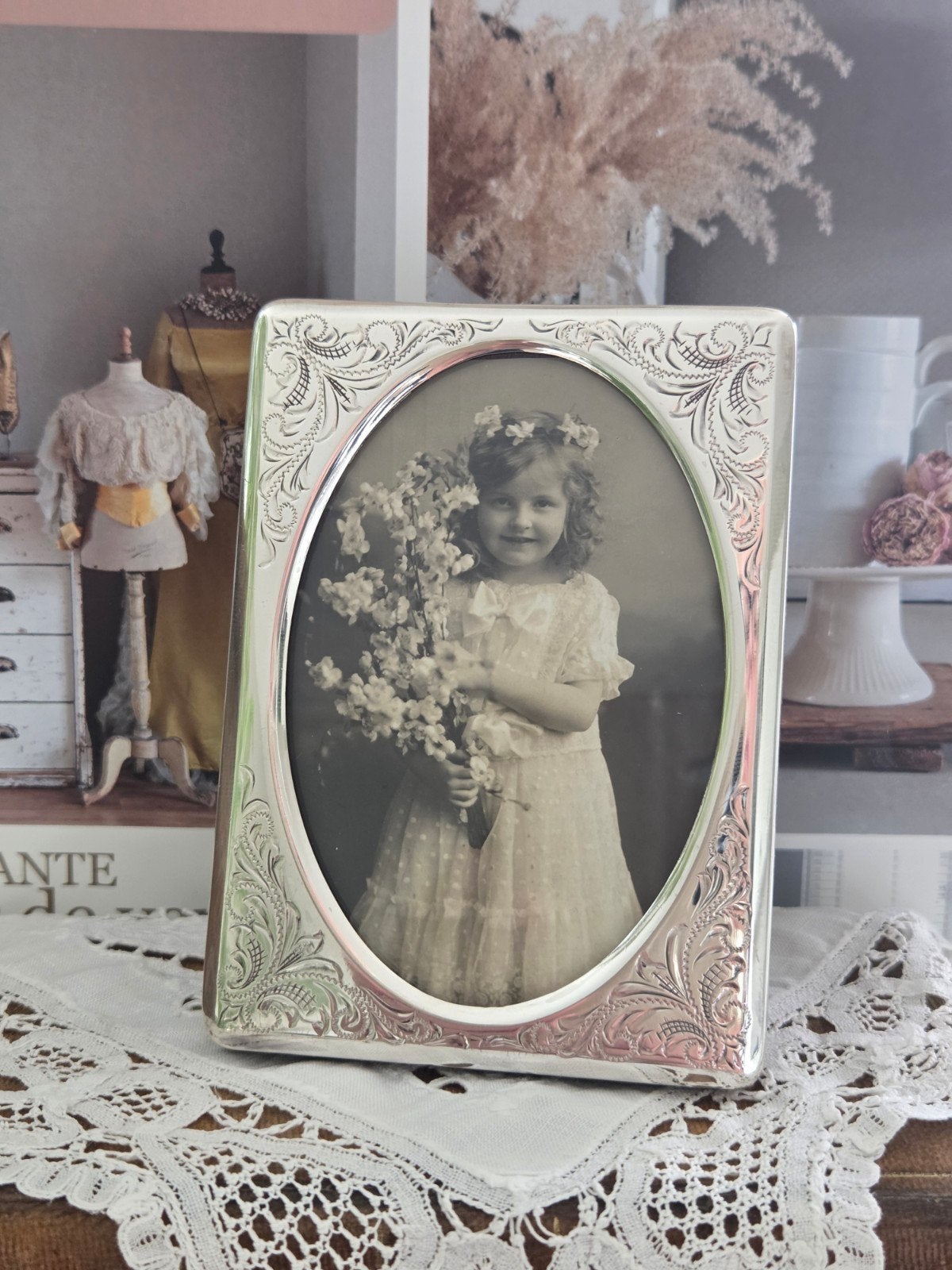 Oud zilver fotolijstje gemerkt 835, Ophalen of Verzenden, Zilver