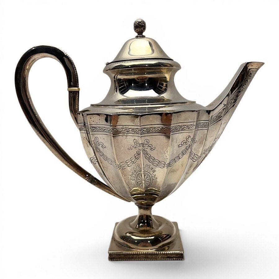 Antieke Duits zilveren theepot, Ludwig Neresheimer Hanau, Antiek en Kunst, Ophalen of Verzenden, Zilver
