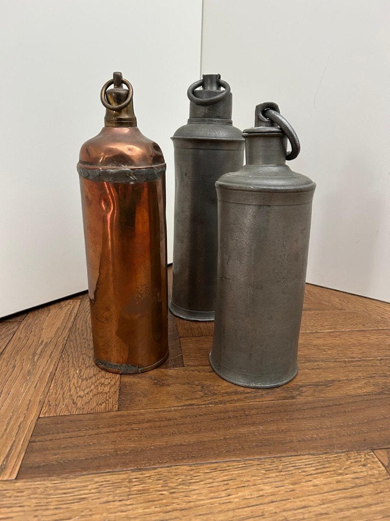 oude veldflessen/kruiken (tin/koper) – vintage/militair, Antiek en Kunst, Antiek | Koper en Brons, Ophalen of Verzenden