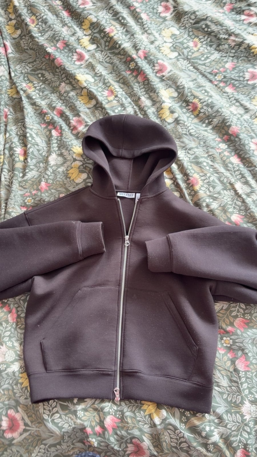 Weekday hoodie met rits, maat XS, Verzenden, Zo goed als nieuw, Bruin