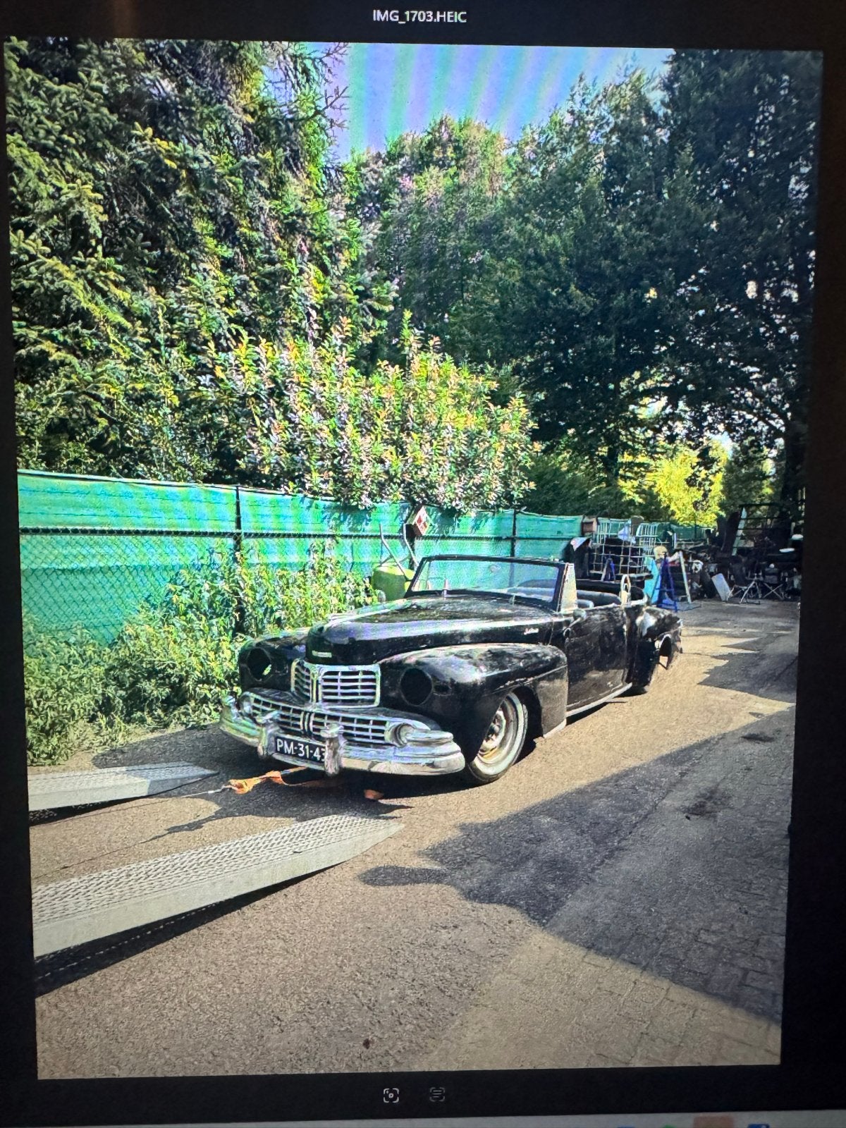 Lincoln  continental 1948 Zwart cabrio, Auto's, Cabriolet, Zwart, Particulier, 6 stoelen