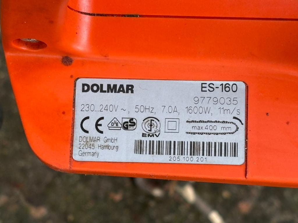 Kettingzaag Dolmar 1600W izgst ; incl nieuwe ketting en olie, Ophalen, Kettingzaag, Zo goed als nieuw, 30 tot 70 mm