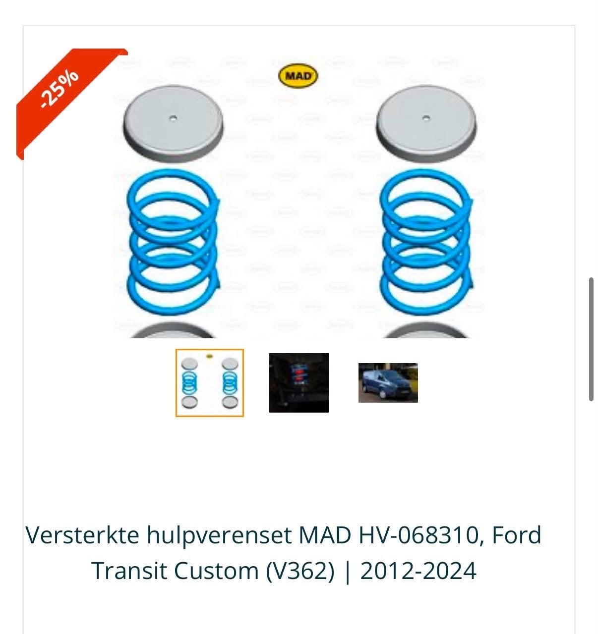 ZGAN Heavy Duty Hulpveren Ford Transit Custom (eenvoudige mo, Ophalen, Gebruikt, Ford