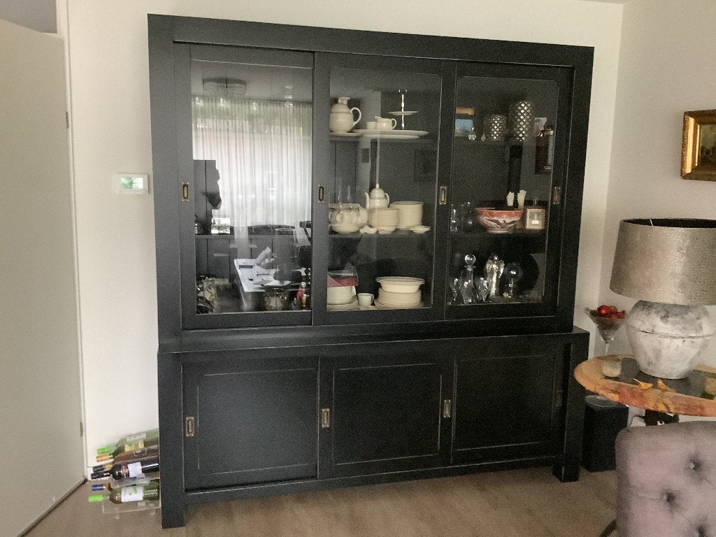 Mooie Rofra vitrinekast - 220x210 cm, Ophalen, Met deur(en), 200 cm of meer, Overige houtsoorten