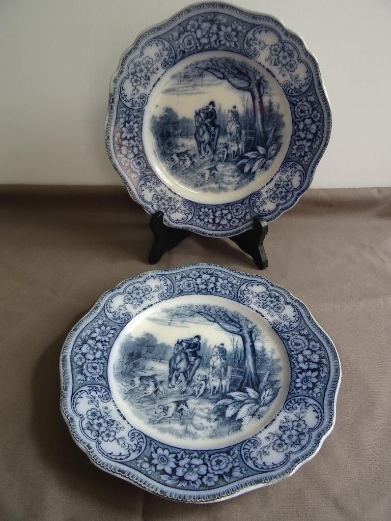 Antiek jachtbord jacht jagen paarden ruiter honden 1920, Ophalen of Verzenden