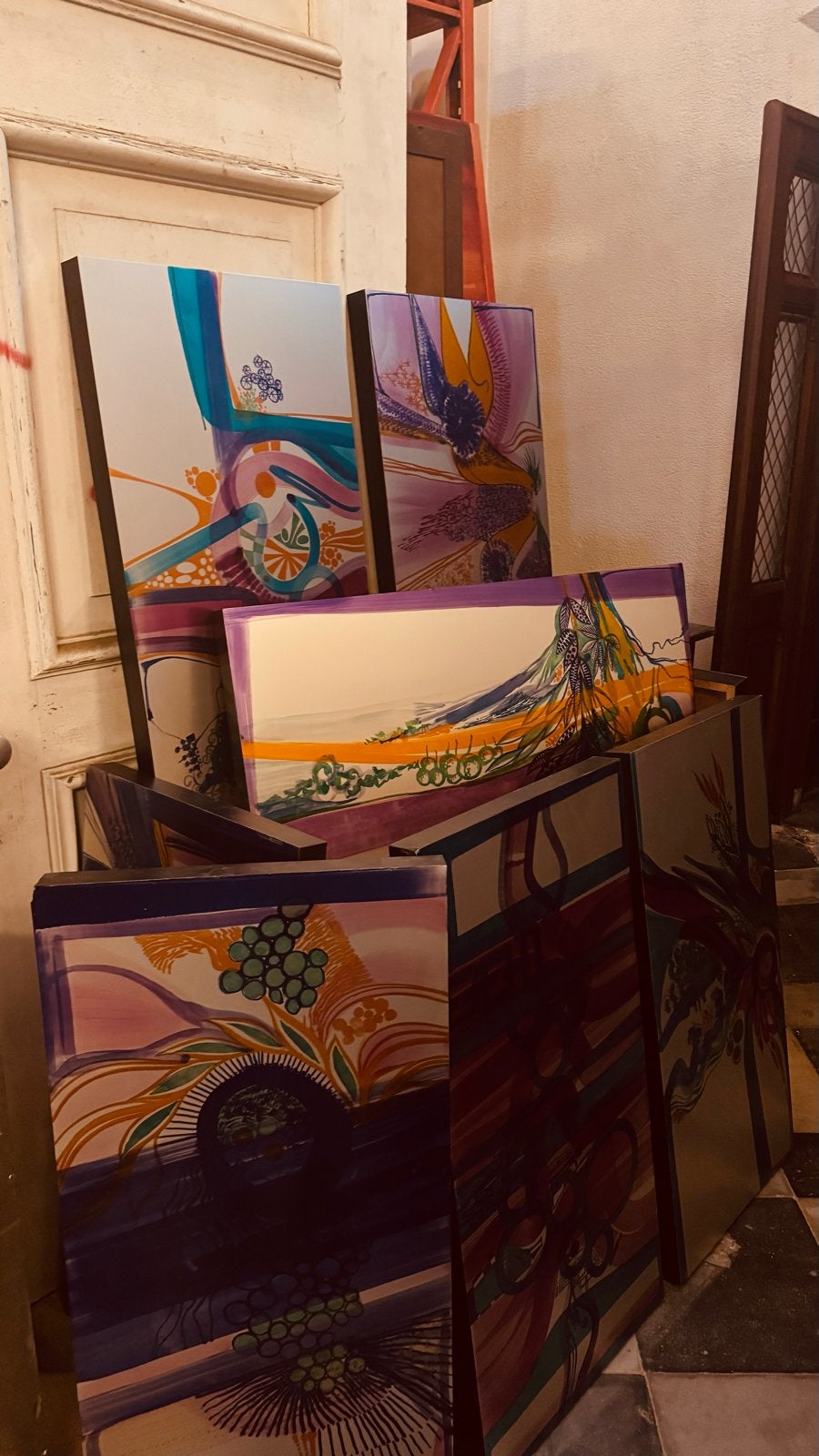 12 geëtste werken op printplaat, ca. 1000x300 mm, Ophalen, Ets