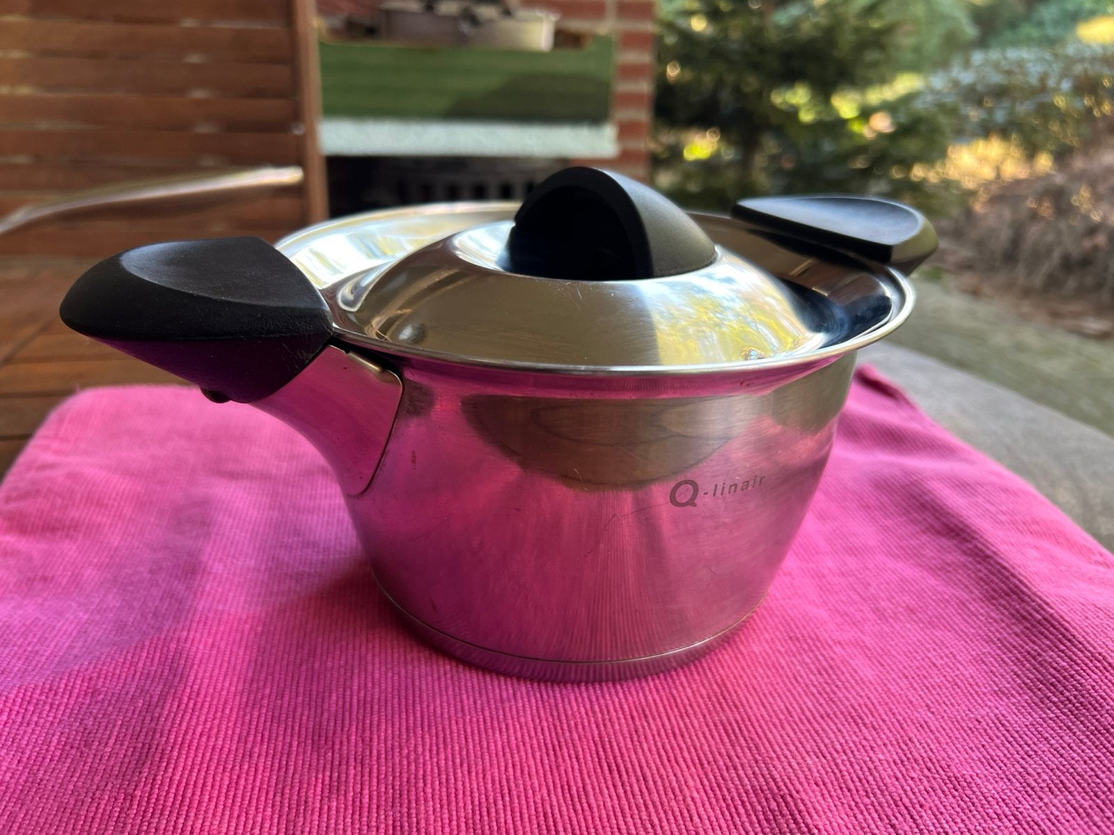 t.k.BK Q-linair RVS kookpan 16cm INDUCTIE, Ophalen of Verzenden, Zo goed als nieuw, Rvs, Kookpan of Snelkookpan