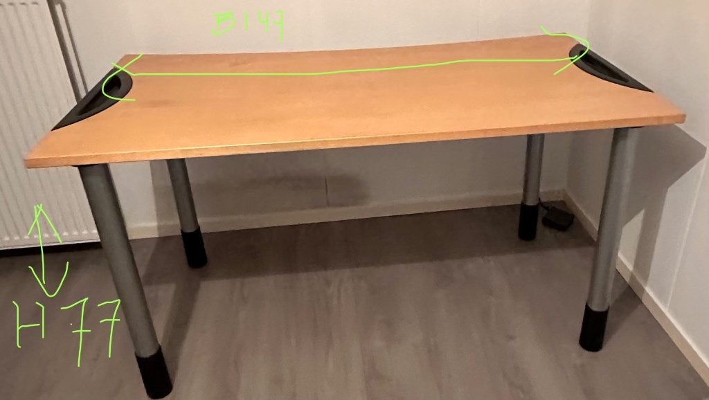 bureau, Ophalen, In hoogte verstelbaar, Zo goed als nieuw, Computerbureau