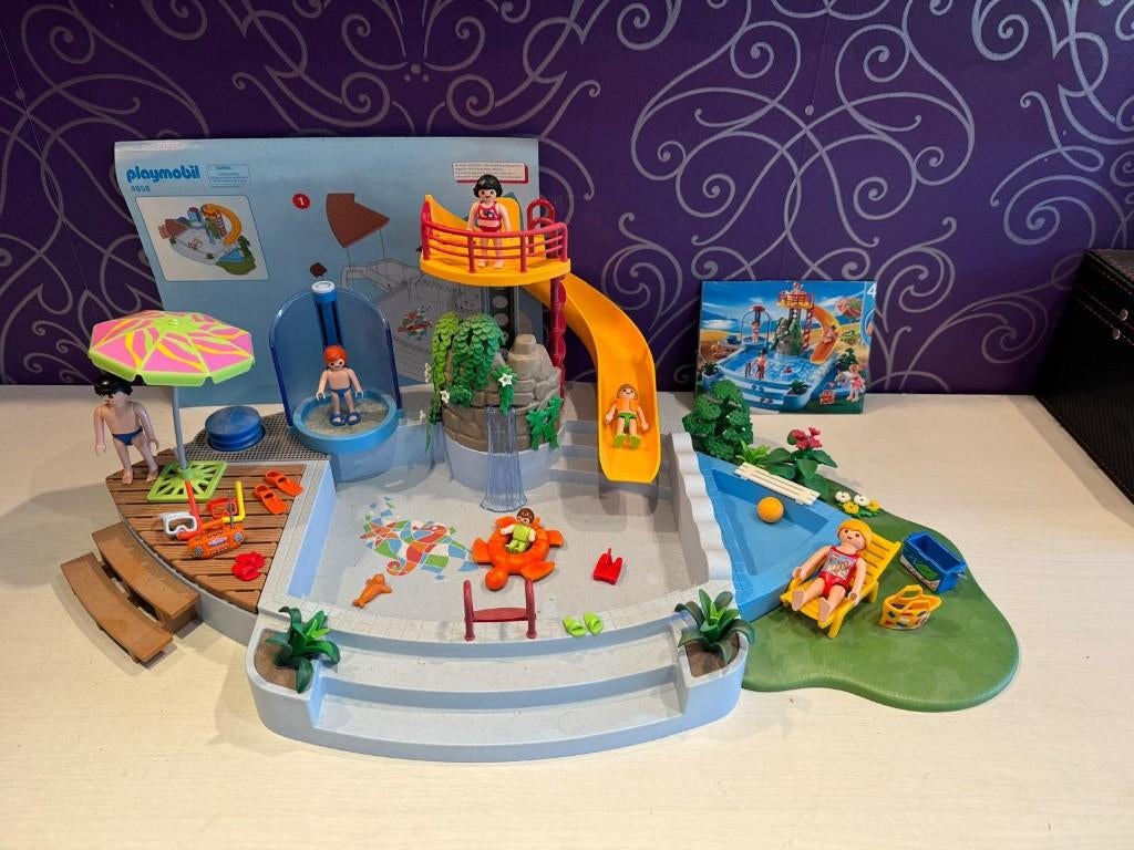 Playmobil 4858 – Zwembad met Glijbaan, Ophalen of Verzenden, Zo goed als nieuw, Complete set