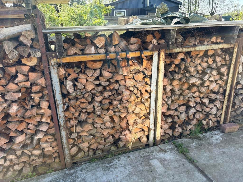 Droog dennenhout - direct te stoken!, Tuin en Terras, Haardhout, Blokken, Overige houtsoorten, 3 tot 6 m³, Verzenden