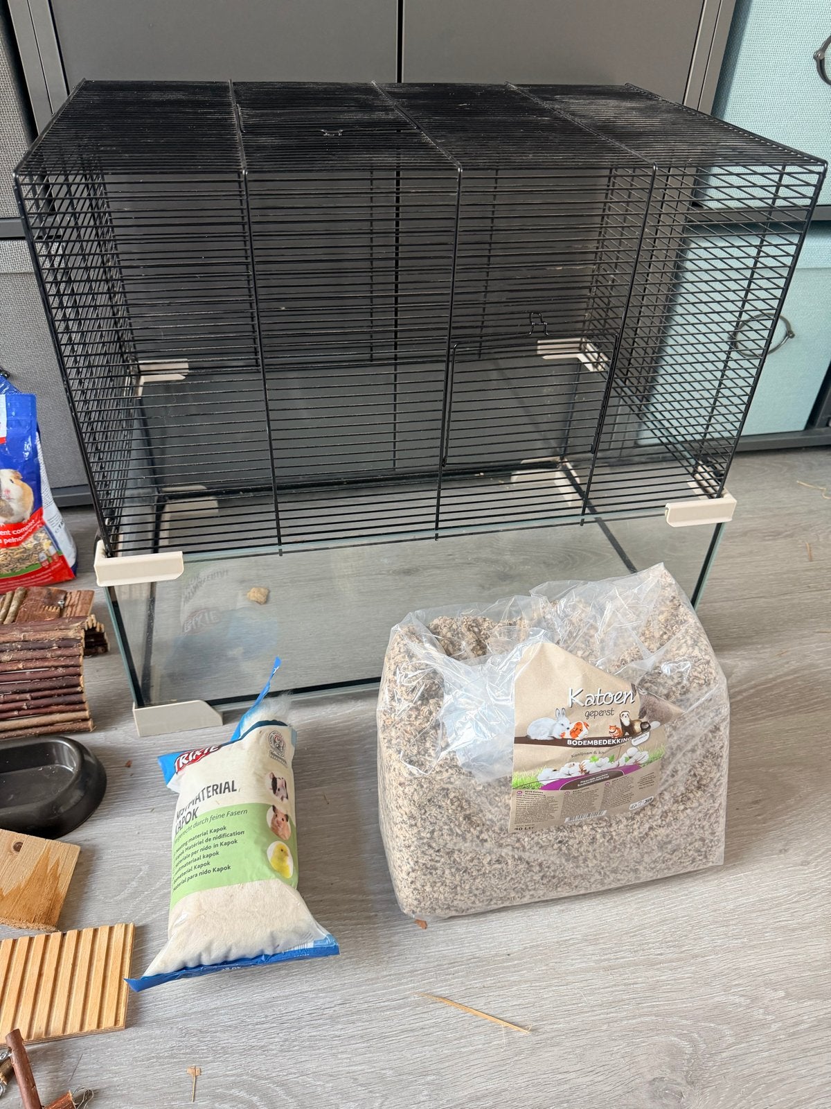 Hamsterkooi met veel accessoires en toebehoren, Kooi, Zo goed als nieuw, Ophalen, Minder dan 60 cm