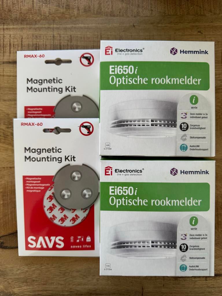 2x Ei Electronics Ei650i Optische Rookmelder + Montagekit, Doe-het-zelf en Verbouw, Alarmsystemen, Ophalen of Verzenden, Nieuw