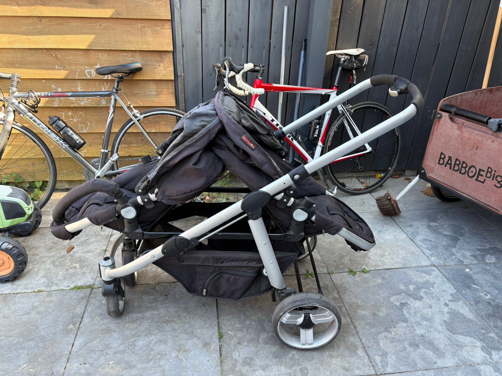 Dubbele kinderwagen Topmark, Ophalen, Zo goed als nieuw, Kinderwagen of Buggy