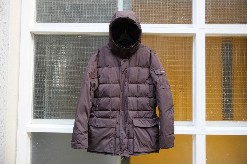 Woolrich Blizzard parka / winterjas – donkerbruin – maat L, Kleding | Heren, Maat 52/54 (L), Bruin, Ophalen of Verzenden, Gedragen
