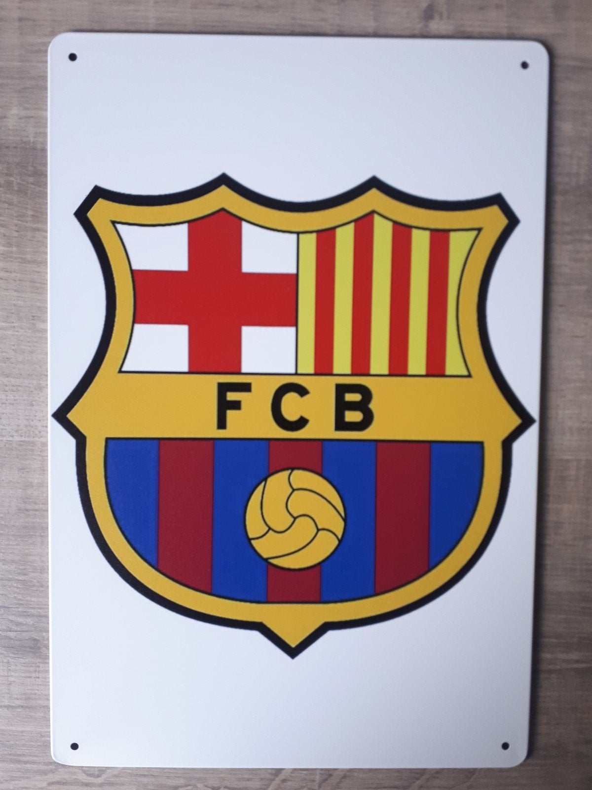 FC Barcelona 20x30 cm Metalen Reclamebord, Ophalen of Verzenden, Nieuw, Buitenlandse clubs