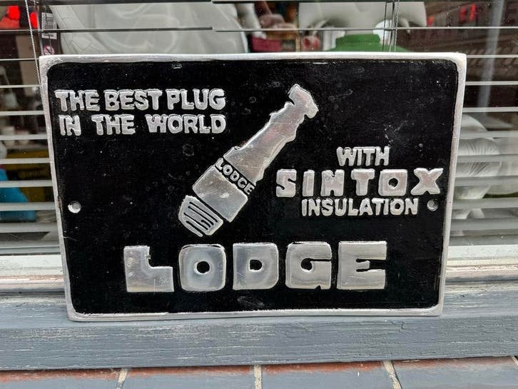 Vintage Lodge Bougie Reclamebord -beton Look, Ophalen, Reclamebord, Gebruikt, .