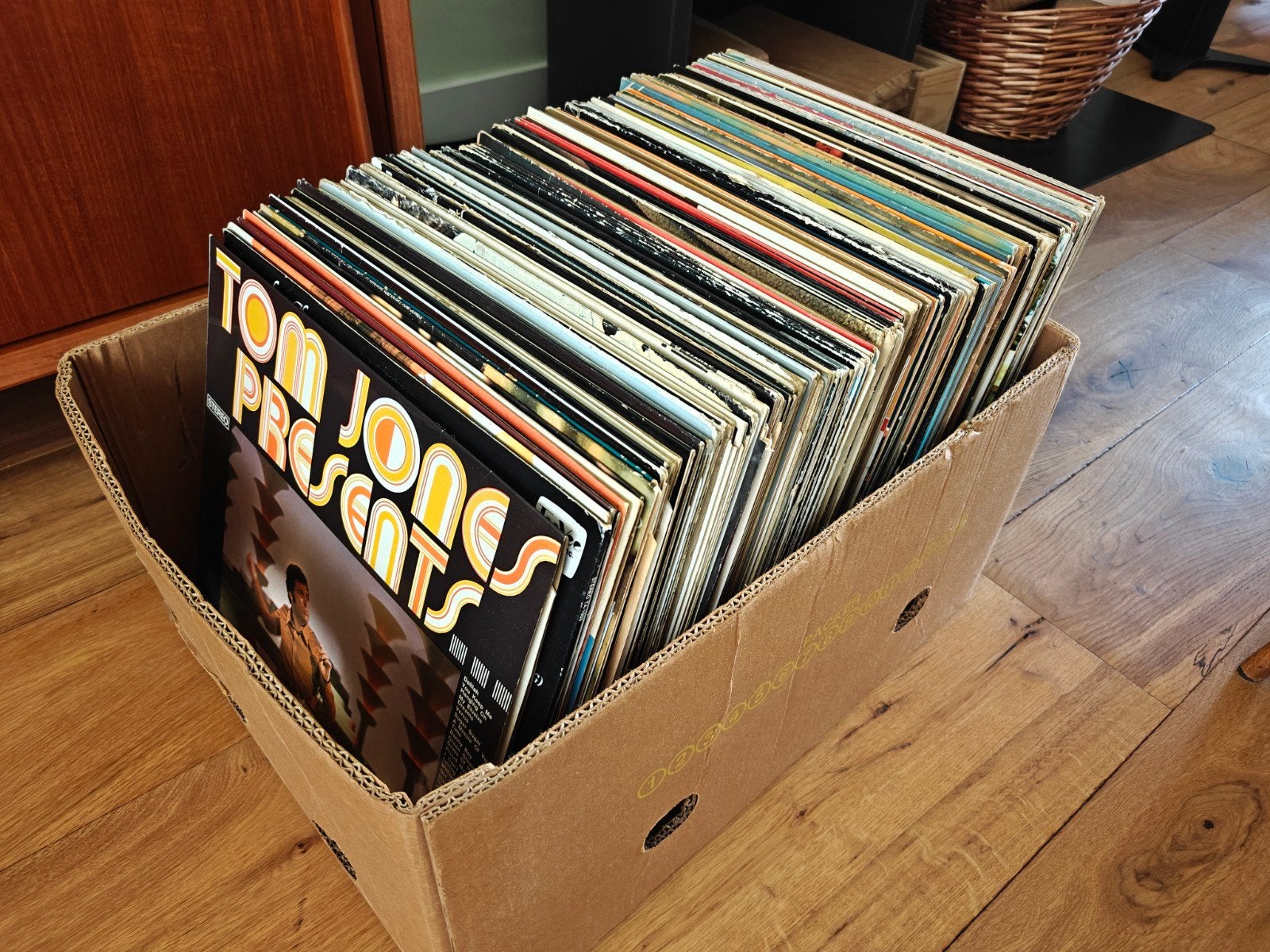 Doos LP's - 85 stuks - jaren 50, 60, 70, Cd's en Dvd's, Ophalen, Pop, LP