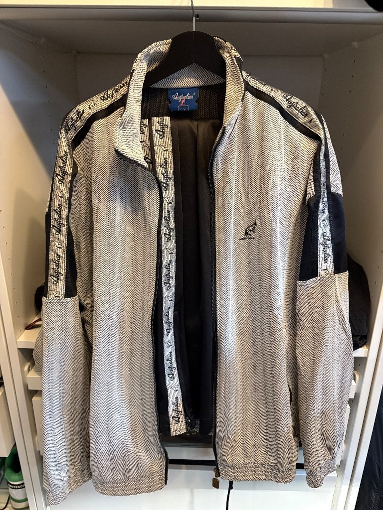Oldschool Australian black/silver bies suit, Kleding | Heren, Maat 52/54 (L), Verzenden, Zwart, Gedragen